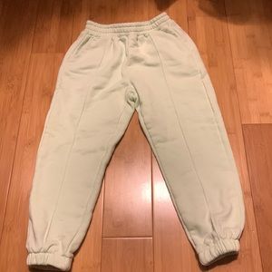 Never worn Zara joggers light mint green